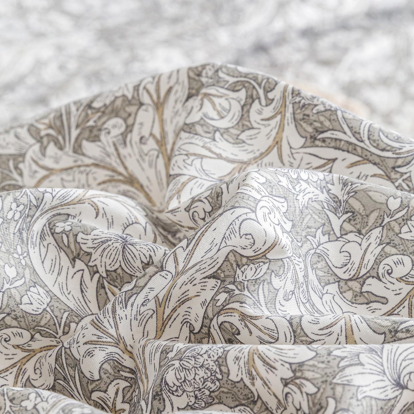 SUSYBAO Boho Flower Duvet Cover Queen 100% Cotton 3 Pcs Set 1 Vintage Grey Paisley Duvet Cover with Zipper Ties 2 Pillowcases Classical Style Gray Bohemian Floral Bedding Set Soft