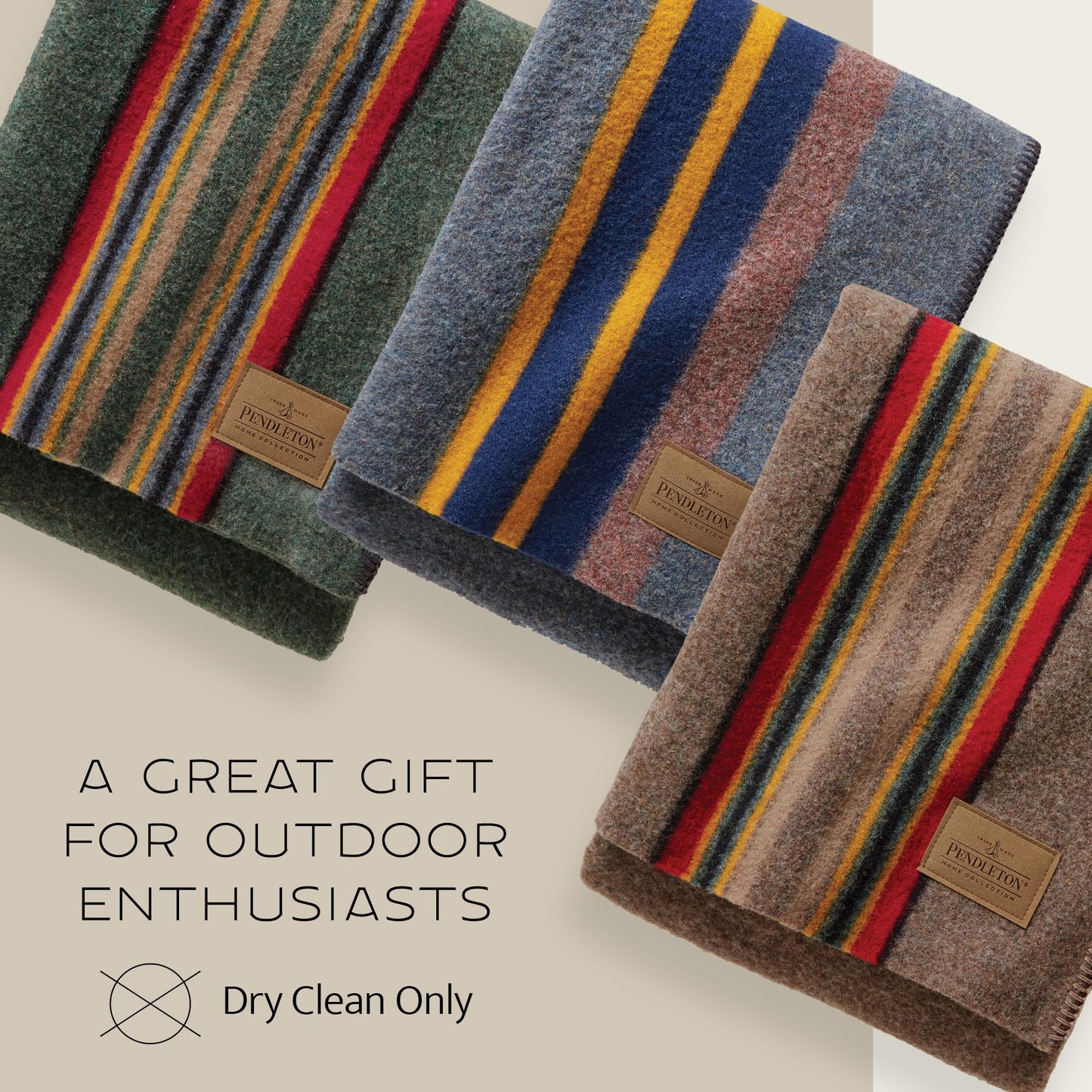 Pendleton Yakima Throw 54" x 66" - Wool Cotton, Soft and Durable Wool Throw for Home and Travel - Lake