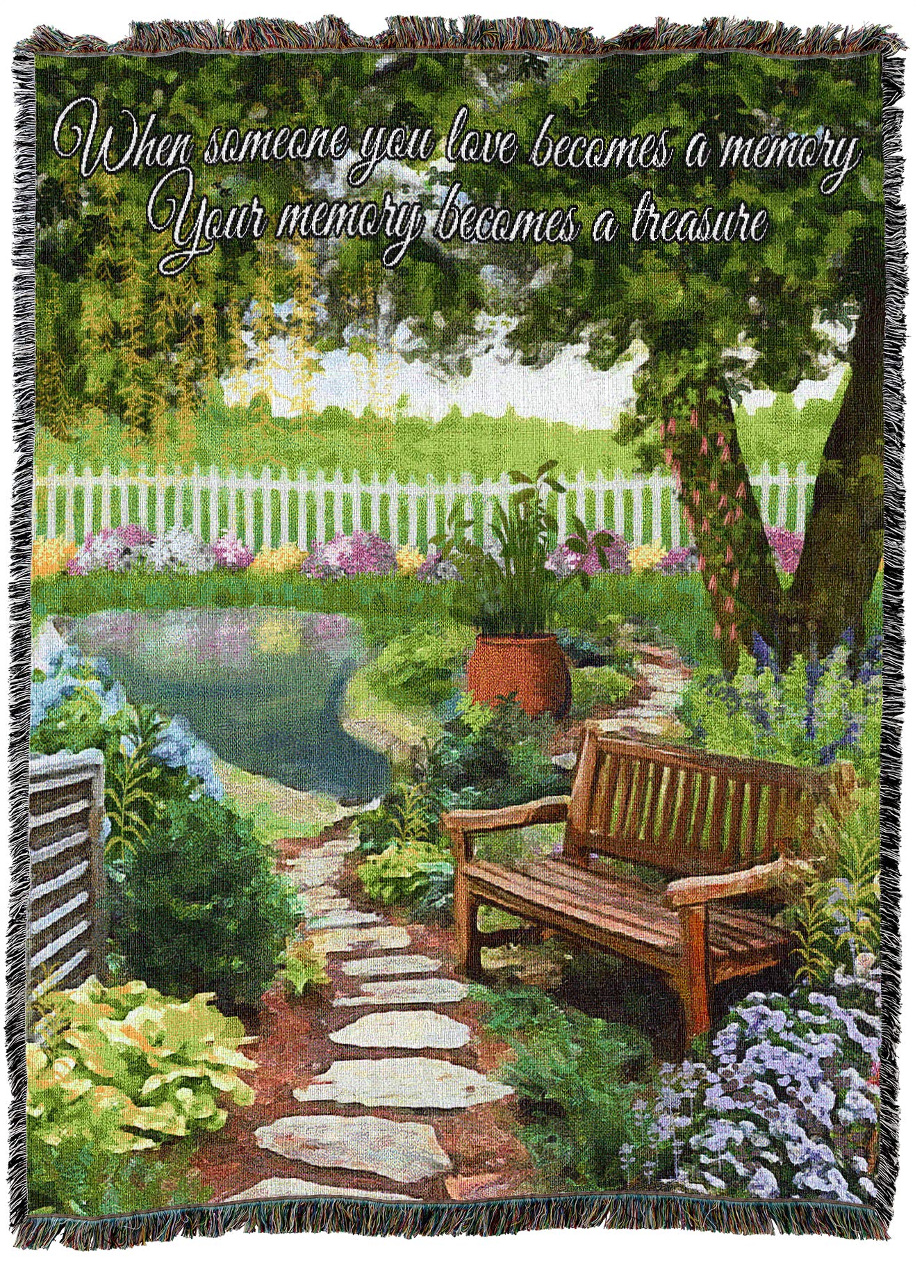 Pure Country Weavers Tranquil Garden Blanket - When Someone You Love Becomes A Memory - Sympathy Bereavement Gift Tapestry Throw Woven from Cotton - Made in the USA (72x54)