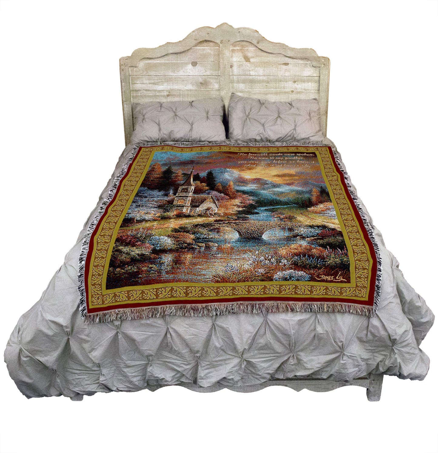 Pure Country Weavers Early Service Blanket by James Lee - No Farewell Words were Spoken - Sympathy Bereavement Gift Tapestry Throw Woven from Cotton - Made in the USA (72x54)
