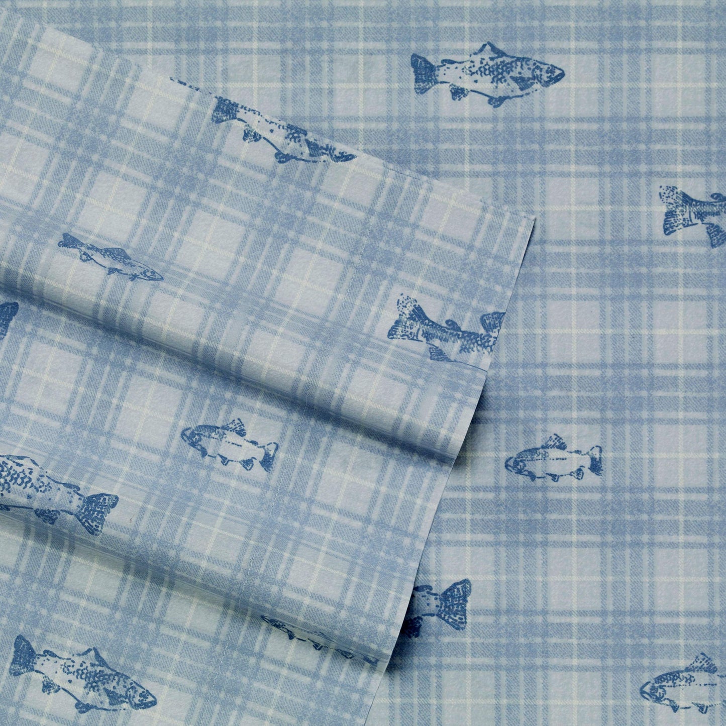 Eddie Bauer - Twin Sheet Set, Cotton Percale Bed Sheets, Crisp & Cool, Ideal Dorm Essentials (Methow Plaid Blue, Twin)
