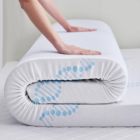 BDEUS 3 Inch Memory Foam Mattress Topper Twin XL Size for College Dorm Room, Soft Mattress Pad for Skin-Hydrating & Back Pain Relief, CertiPUR-US Certified