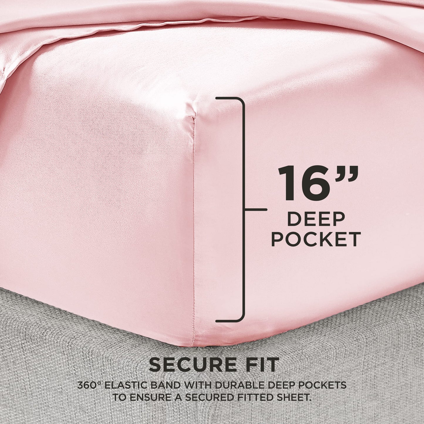 Juicy Couture Full Size Silk Satin Bed Sheet Set, Deep Pocket Silky Full Sheet Set with 1 Fitted Sheet, 1 Flat Sheet and 2 Pillow Case, Wrinkle Resistant and Anti Pilling Bed Sheets - Pink