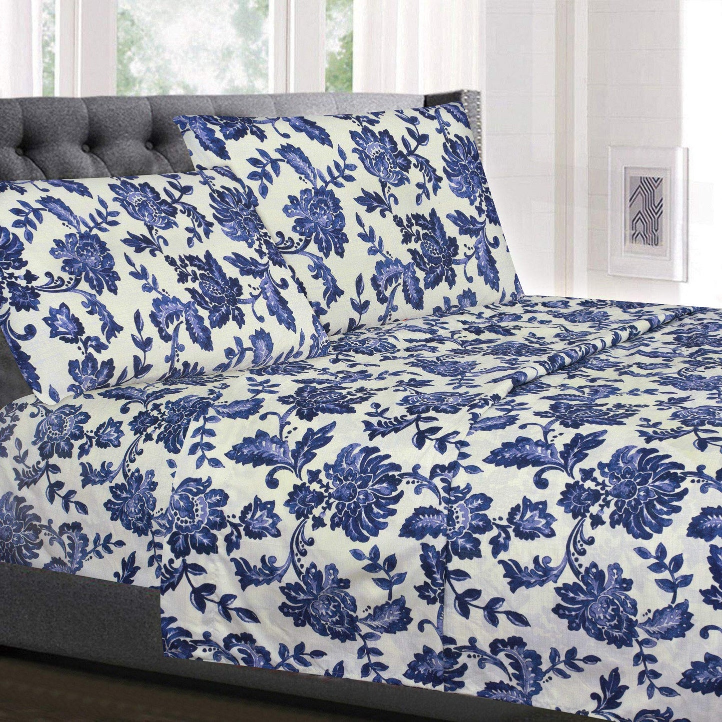 King Size Sheets - Breathable Luxury Bed Sheets with Full Elastic & Secure Corner Straps Built In - 1800 Supreme Collection Extra Soft Deep Pocket Bedding Set, Sheet Set, King, Tuscany
