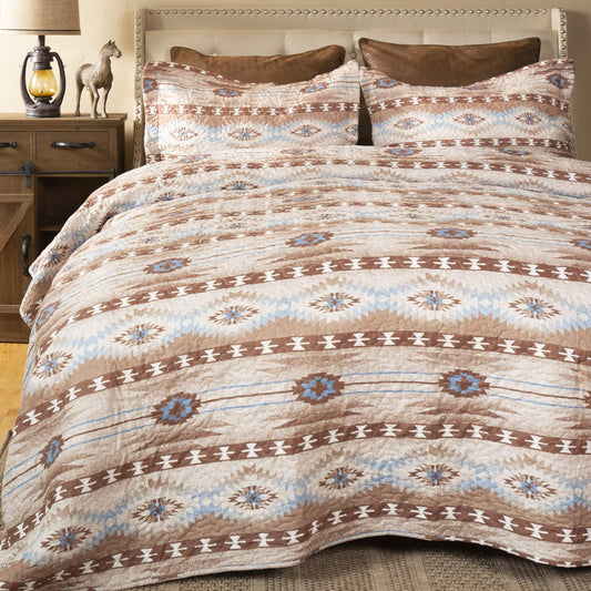 Carstens, Inc. Wrangler Desert Dusk Western Microfiber Quilt Set, King