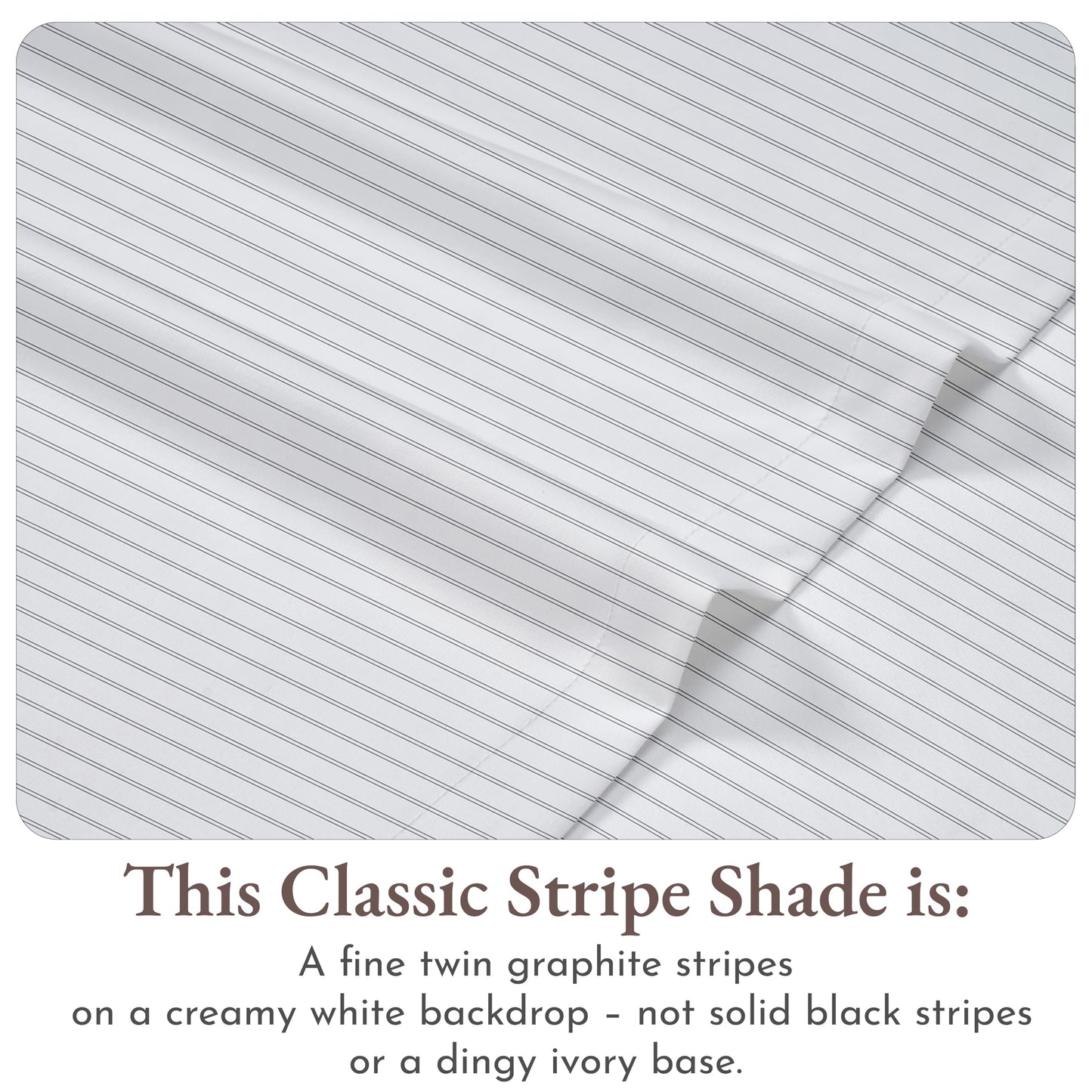 California Design Den Stripe Sheets Queen Size, 100% Cotton Sateen Printed Pattern, Deep Pocket Queen Sheets & Pillowcase Set - Classic Stripe