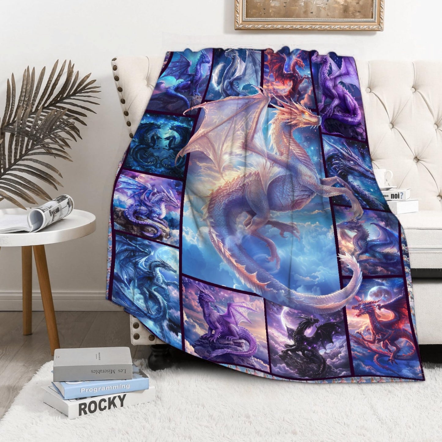 Dragon Blanket for Lovers - Gifts for Boys, Adults, Teens - Super Soft Flannel Throw for Sofa, Couch, Bed - Plush Warm Cozy Home Decor for All Seasons - 40"x50" for Kids/Baby