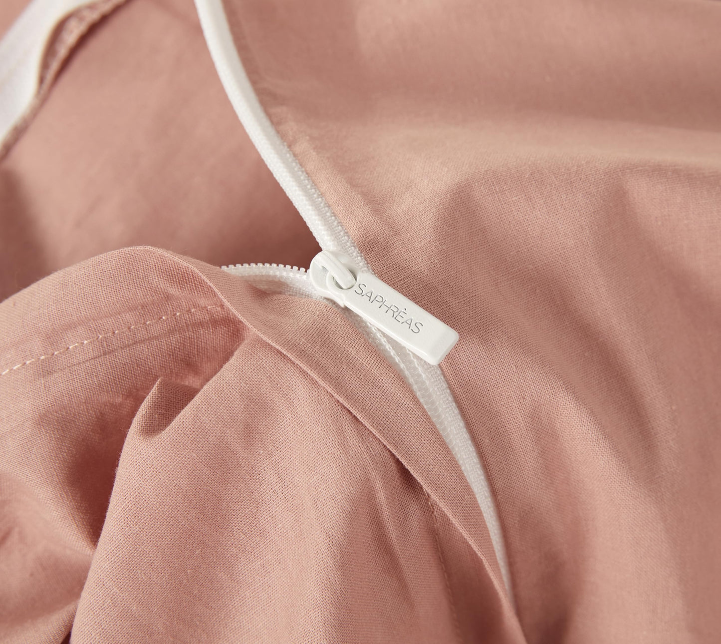 SAPHREAS 100% Washed Cotton Duvet Cover Full Size Set, Linen Like Comforter Cover with Zipper Closure & Corner Ties (No Comforter), 80x90 Dusty Rose