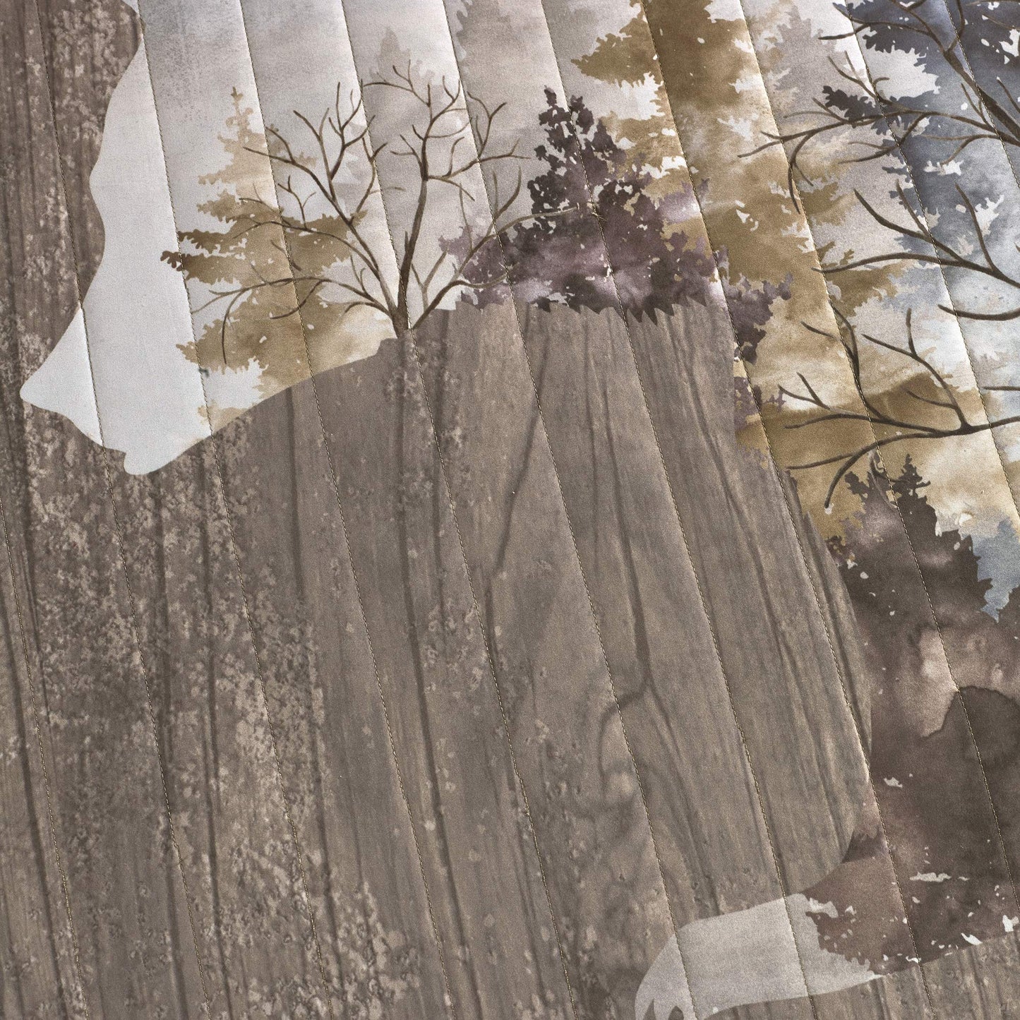 Donna Sharp Full/Queen Chimera Bear Bedding Set - 3 Piece - Ivory, Taupe, Slate Blue, Autumn Gold, Walnut, Olive and Mahogany Quilt 90" x 90" and 2 Standard Pillow Shams 20"x26"