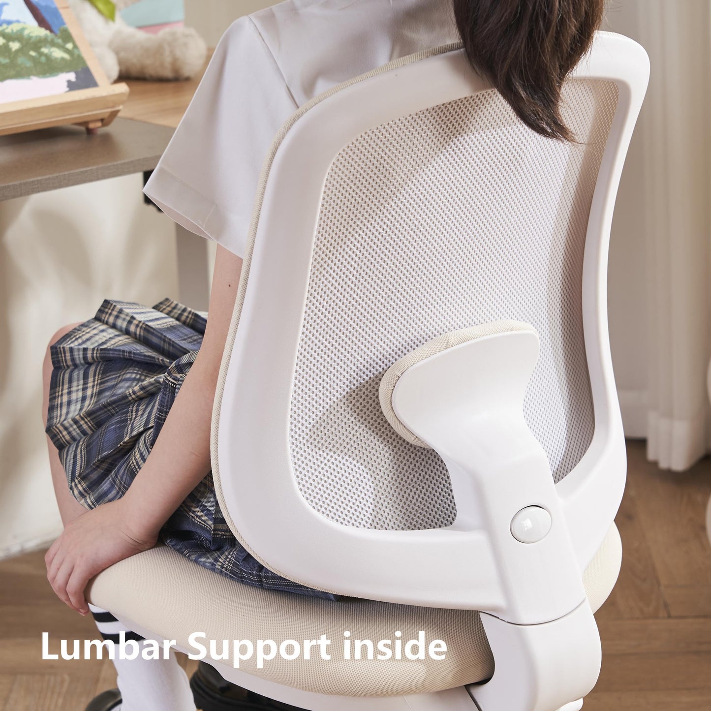 chirvana Kids Desk Chair, Ergonomic Study Chair for Kids with Lumbar Support and Footrest, Adjustable Height, Mesh Student Chair with Adjustable backrest, Model Shell (Mint)