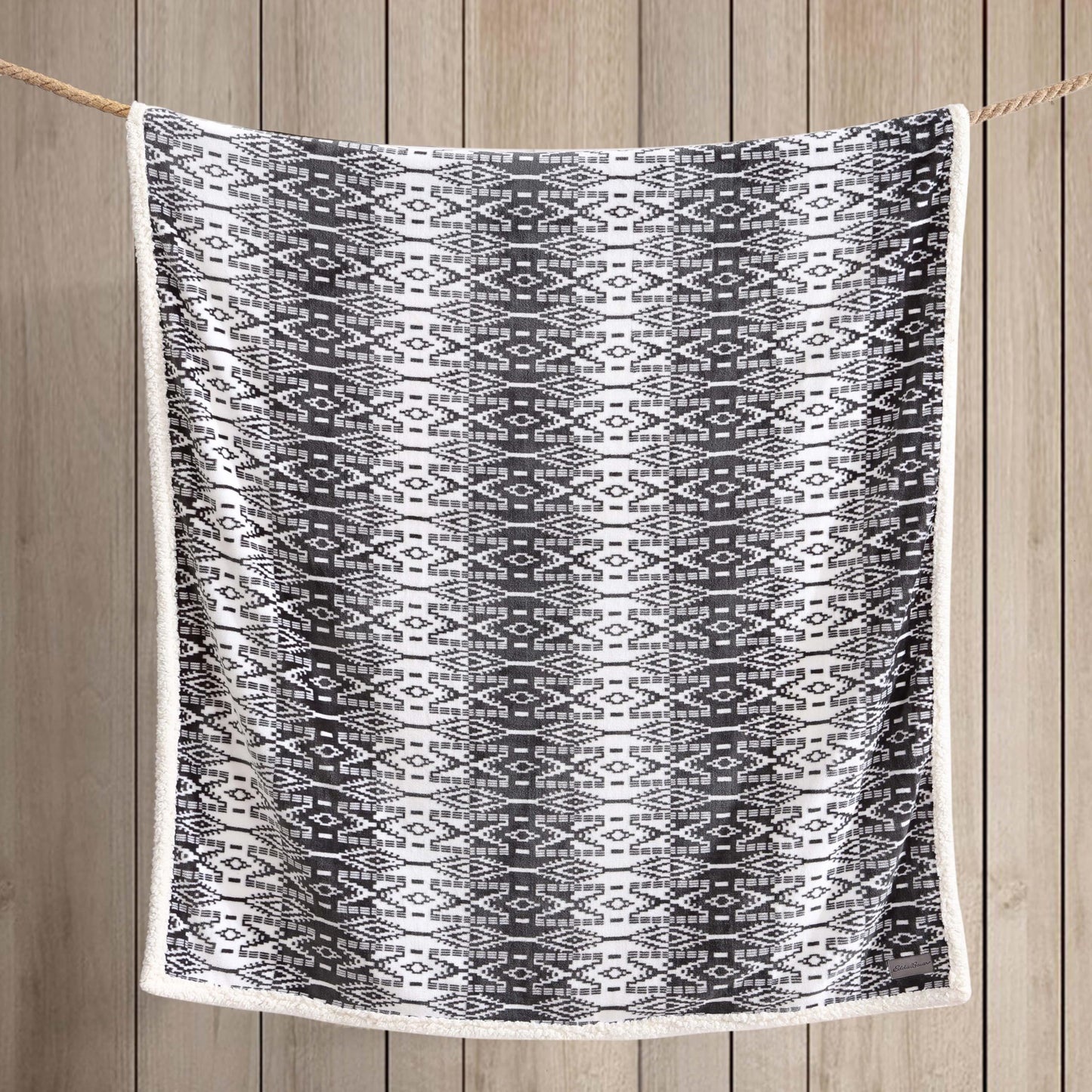 Eddie Bauer - Throw Blanket, Brushed Fleece & Plush Sherpa Soft Bedding, Blanket for Couch & Bed (San Juan Grey, 50" x 60")