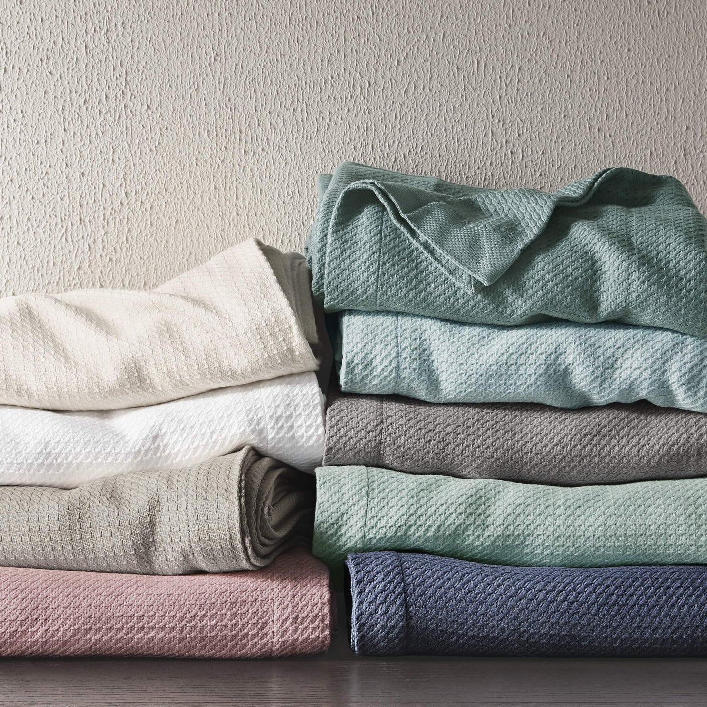 Madison Park 100% Egyptian Cotton Lightweight Summer Blanket, Breathable Waffle Knit Design, Soft Cozy All-Season Throw for Bed, Couch or Sofa, Grey King Size (108"x90")