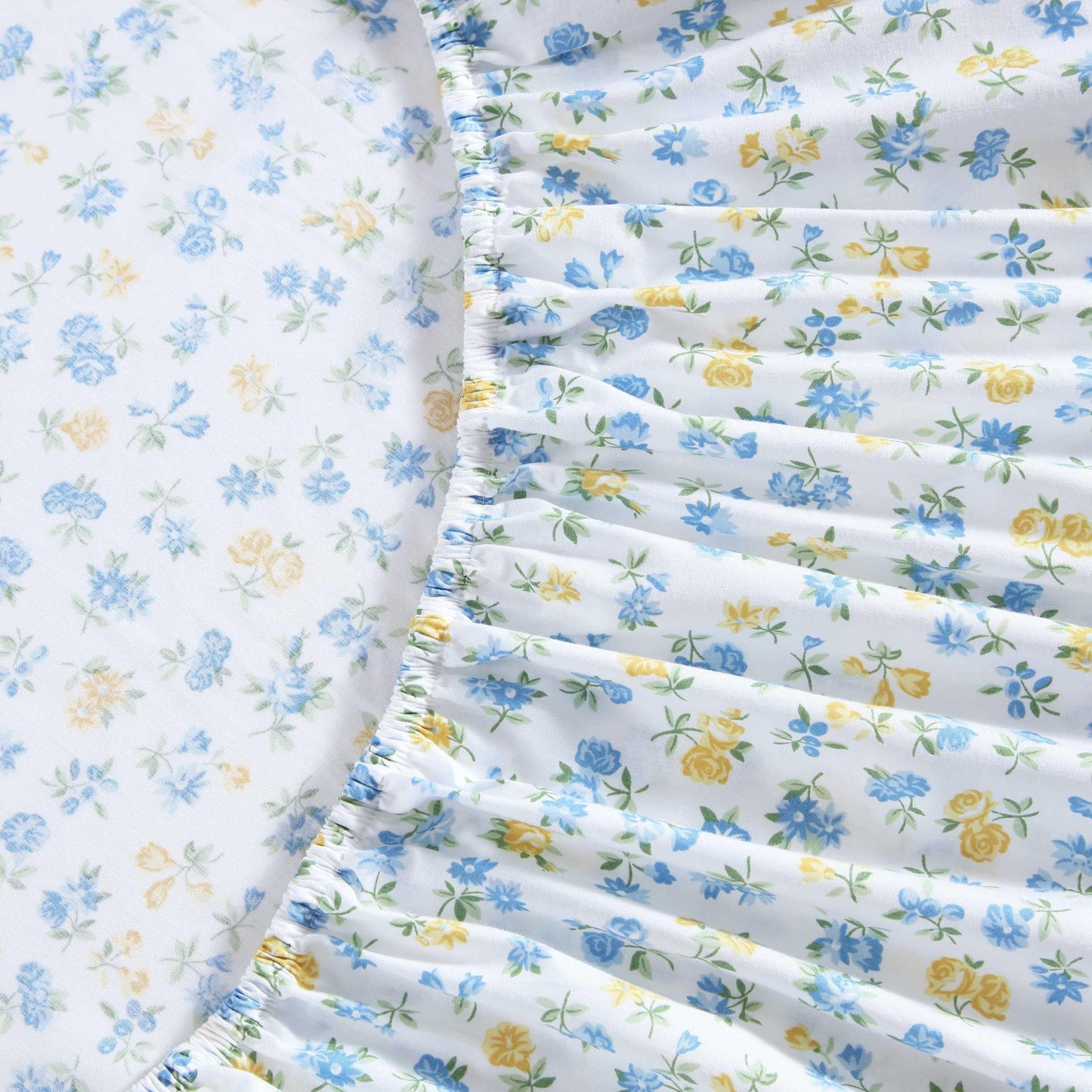 Laura Ashley - Twin Sheet Set, Crisp & Cool Cotton Percale Bedding for Year Round Comfort, Deep Pocket, Bed Sheets with Matching Pillowcase (Ditsy Doodle Blue)