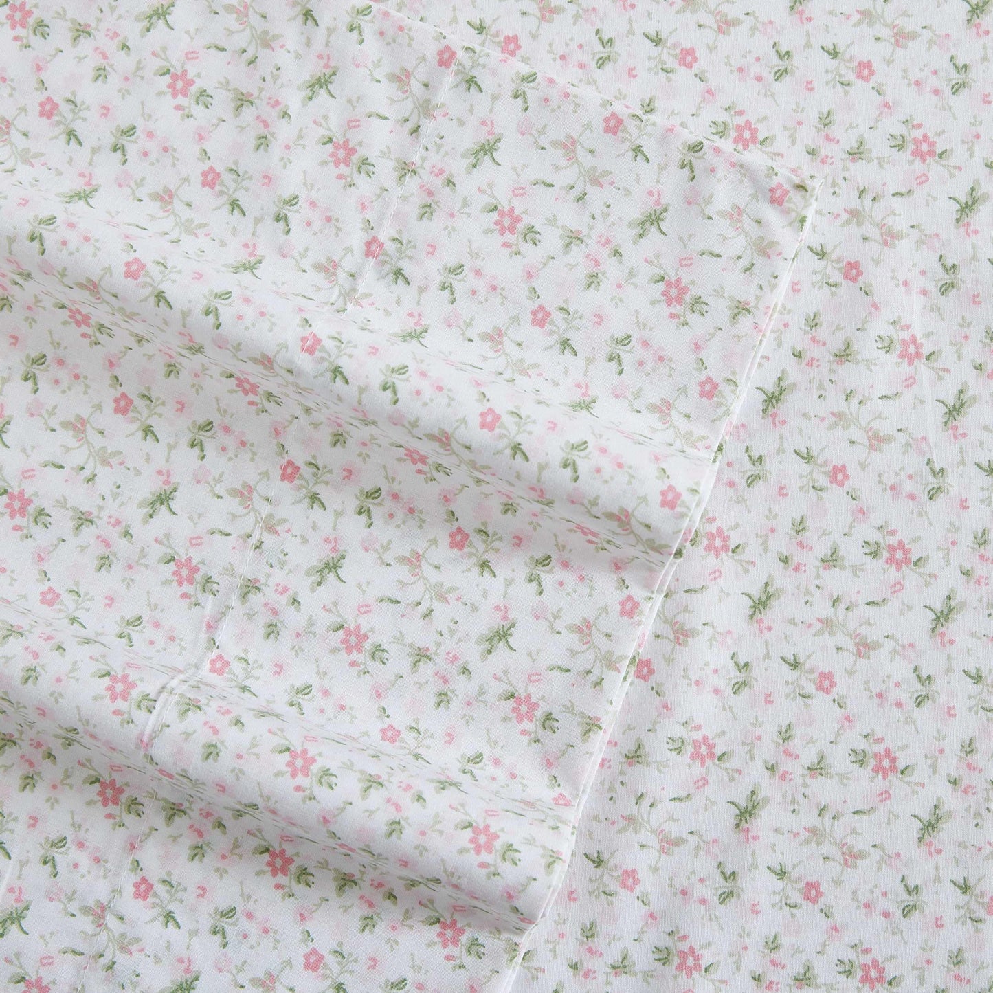 Laura Ashley - King Sheets, Cotton Percale Bedding Set, Lightweight & Breathable Home Decor (Evie Pink, King)