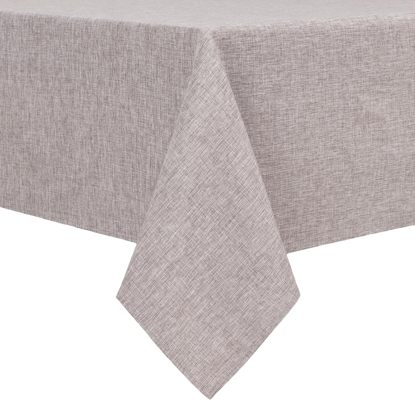 Hiasan Faux Linen Rectangle Tablecloth - Wrinkle and Stain Resistant Washable Table Cloth for Kitchen Dining Room Holiday Table Cover for Party Dinner, Stone, 52 x 70 Inch