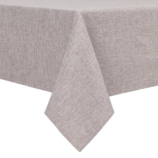 Hiasan Faux Linen Rectangle Tablecloth - Wrinkle and Stain Resistant Washable Table Cloth for Kitchen Dining Room Holiday Table Cover for Party Dinner, Stone, 52 x 70 Inch