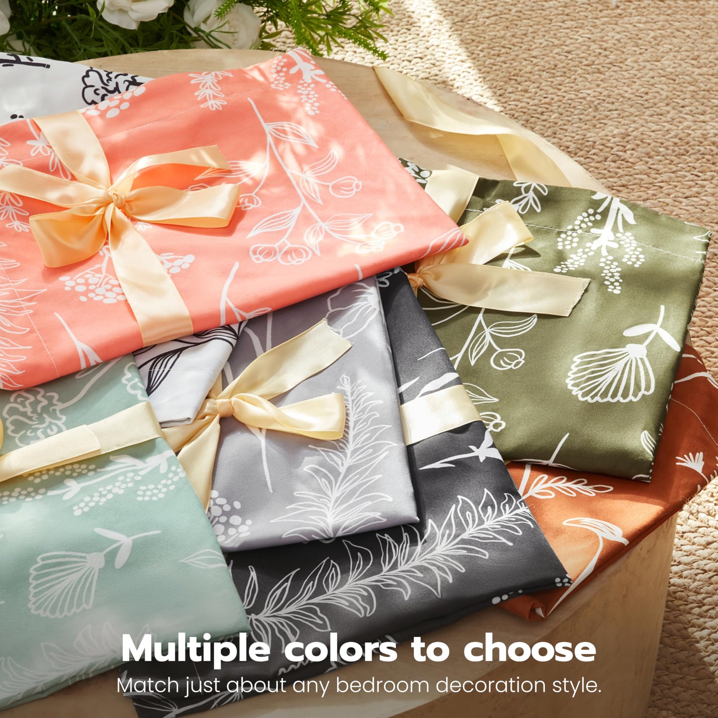 Joiedomi Floral Twin Comforter Set Terracotta Bedding Set - 2 Pieces Twin Bed in a Bag with 1 Soft Reversible Botanical Flowers Comforter and 1 Pillow Sham