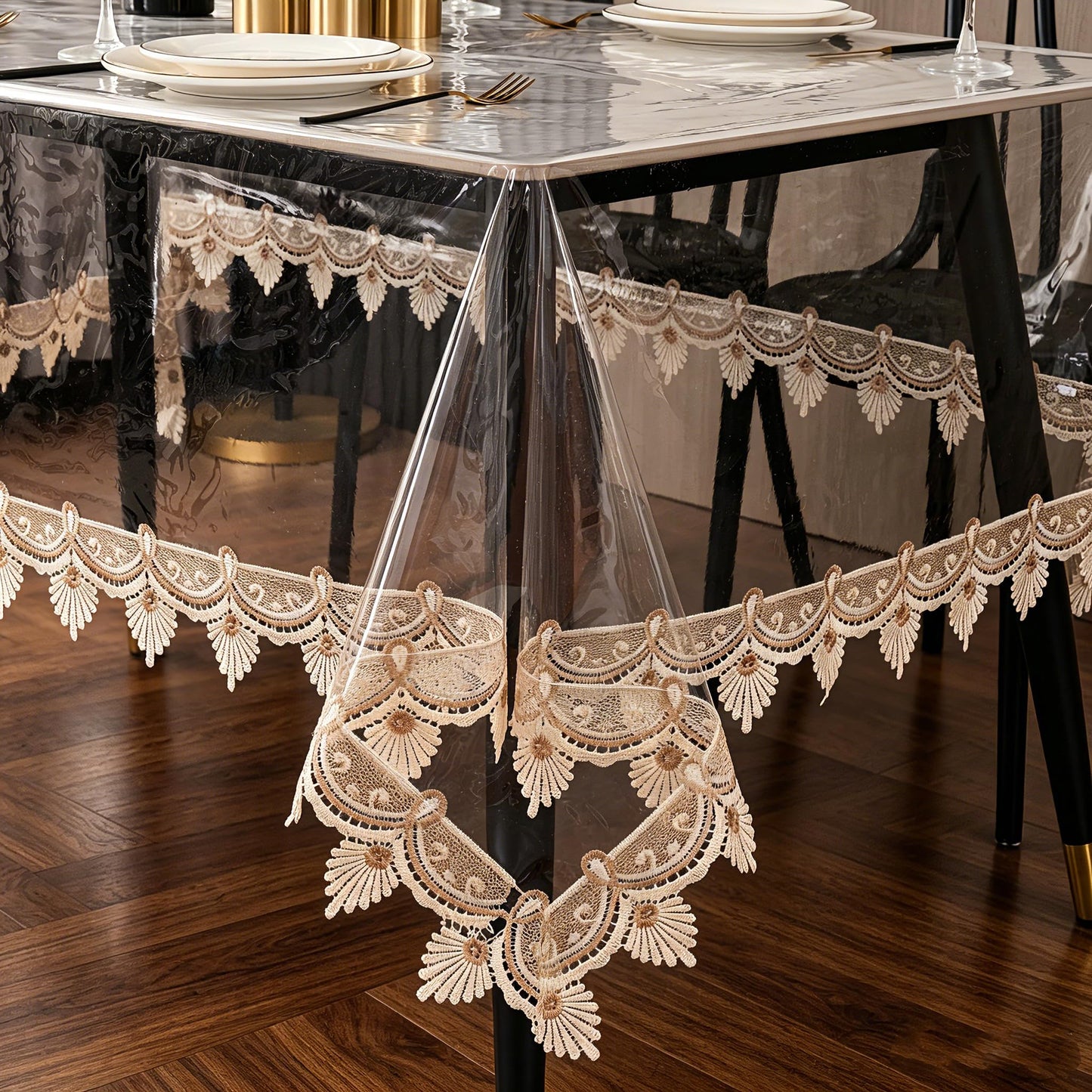Pioggia Clear Vinyl Tablecloth Protector Waterproof/Oil-Proof PVC Table Cloth Transparent Sheet Table Cover (60'' x 120'' Rectangular)