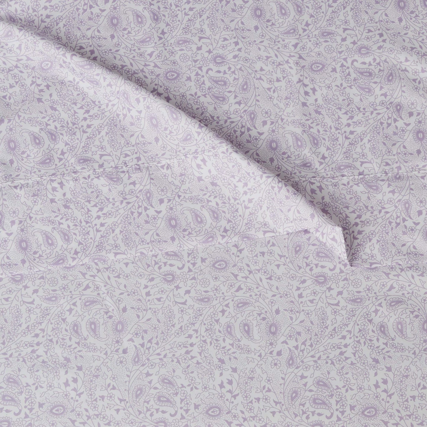 Amazon Basics Lightweight Super Soft Easy Care Wrinkle Free Microfiber 3 Piece Sheet Set with 14-Inch Deep Pockets, Twin, Lavender Paisley, Floral, Kids, Men & Women Bedding