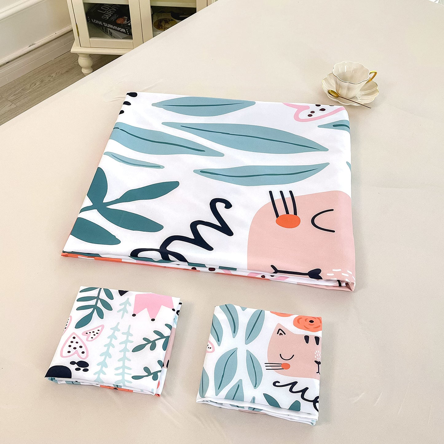 CVHOUSE Cat Duvet Cover Set,Kitten Bedding Set for Kids,Cartoon Animal Comforter Cover Set,Queen Size,1 Quilt Cover 2 Pillowcases 3 Piece