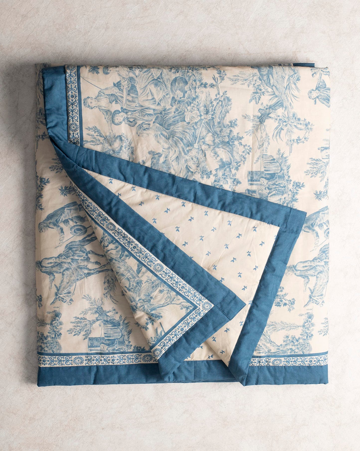Maison d' Hermine Throw Blanket for Couch Lightweight Soft Warm Breathable Cotton Throw Blankets for Bed Girls Boys Women Men Gifts Sofa Living Room Spring Summer (The Miller - Blue, 60" X 80")
