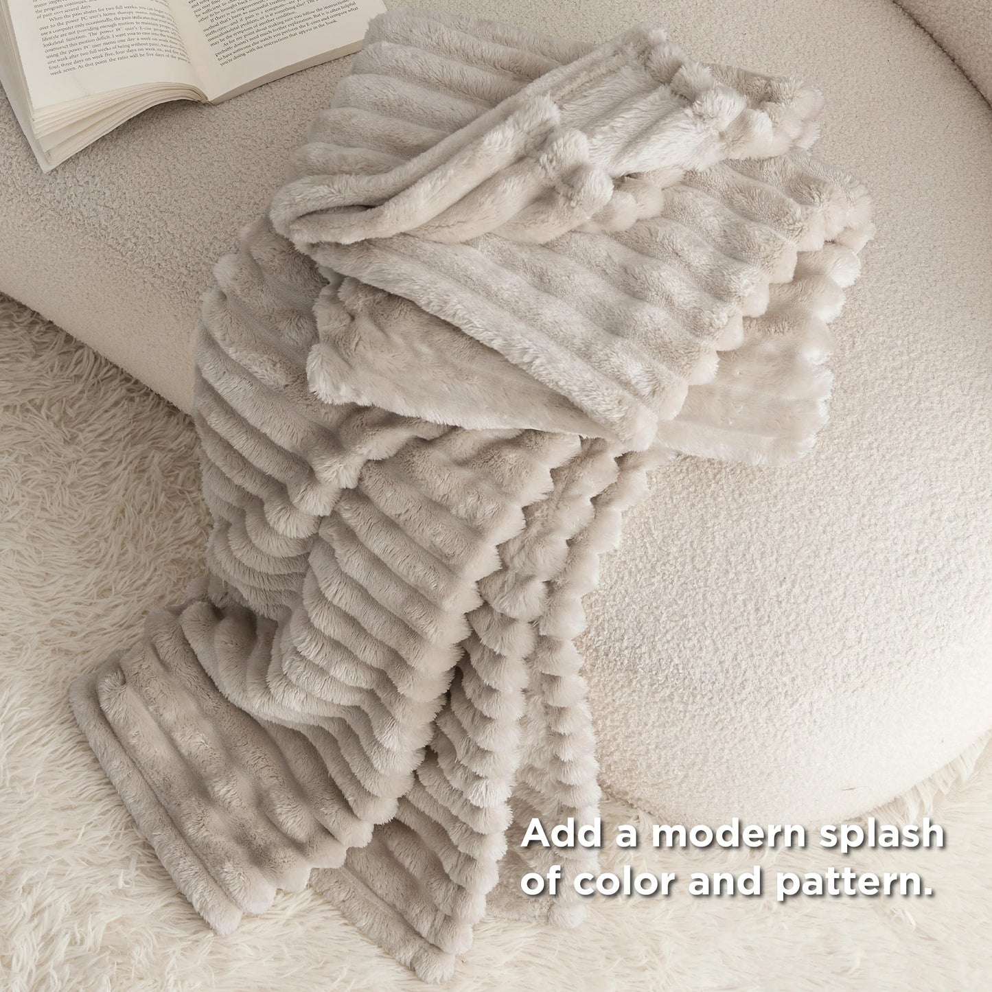Bedsure Linen Fleece Blanket & Throw Pillow Covers Line