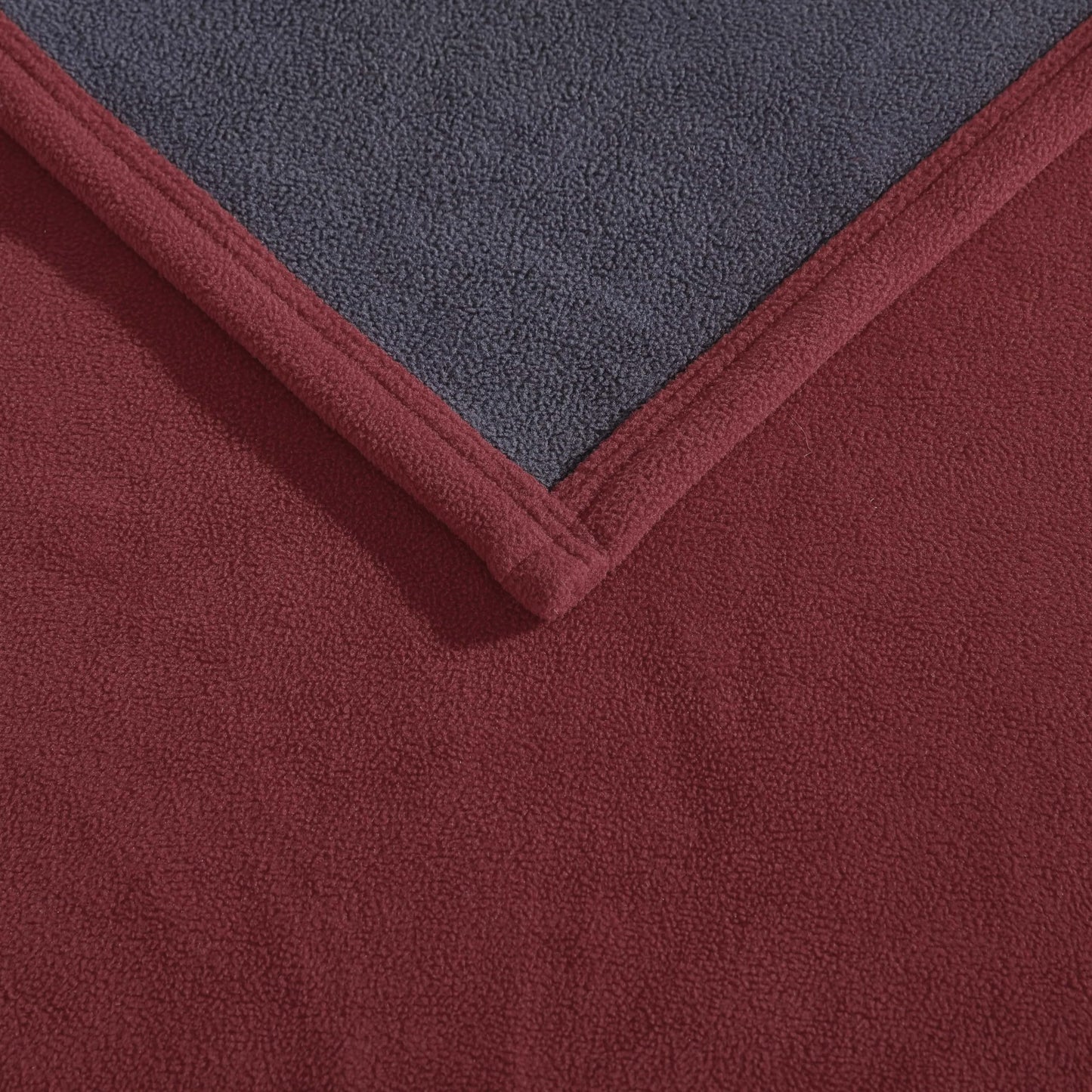 Eddie Bauer - Throw Blanket, Solid Reversible Fleece Bedding, Soft & Cozy, Perfect Home Decor for Bed & Couch (Red/Dark Smoke, Throw)