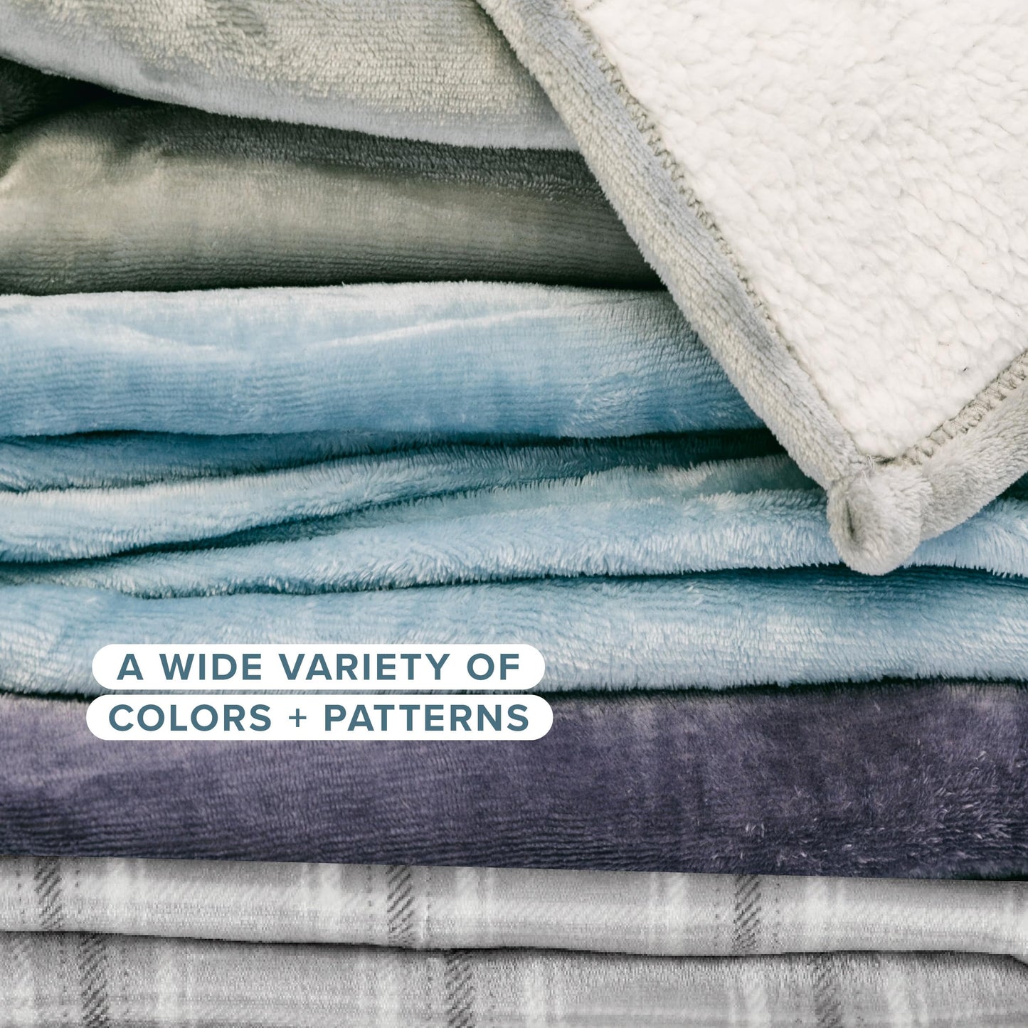 Bare Home Sherpa Fleece Blanket - King Size - Blanket for Bed, Sofa, and Couch - Warm & Lightweight - Fluffy & Soft - Reversible (King, Grey)