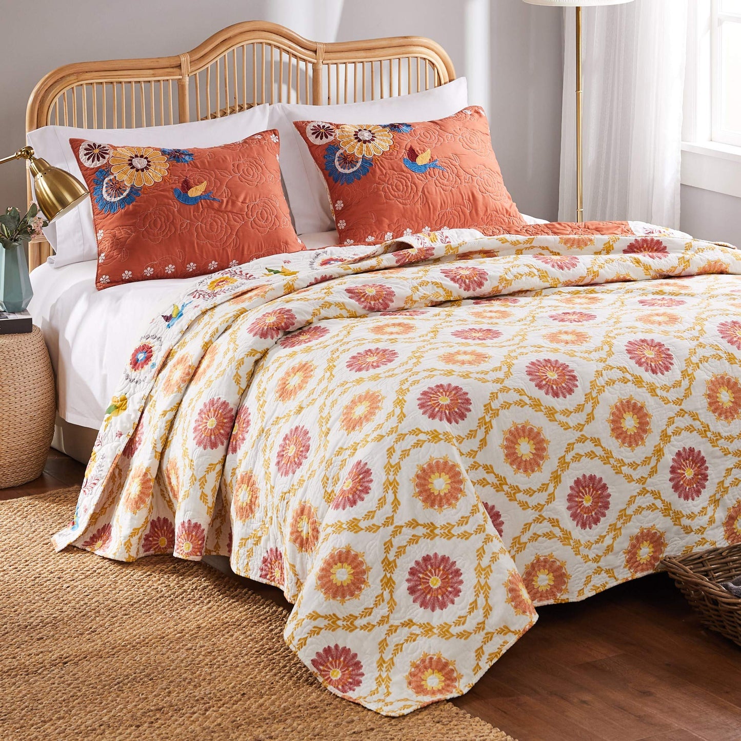 Greenland Home Barefoot Bungalow Topanga Quilt Set, 3-Piece King/Cal King, Multi