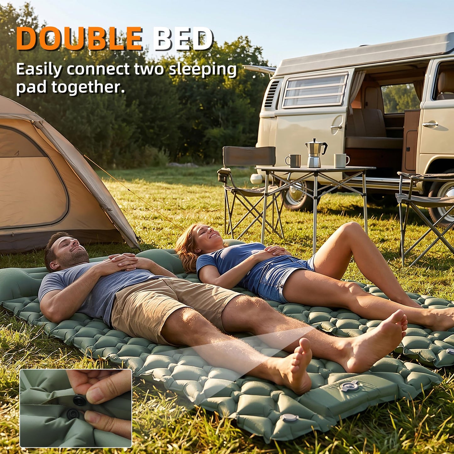 Ultralight Camping Sleeping Pad Mat, Compact Air Mattress for Backpacking