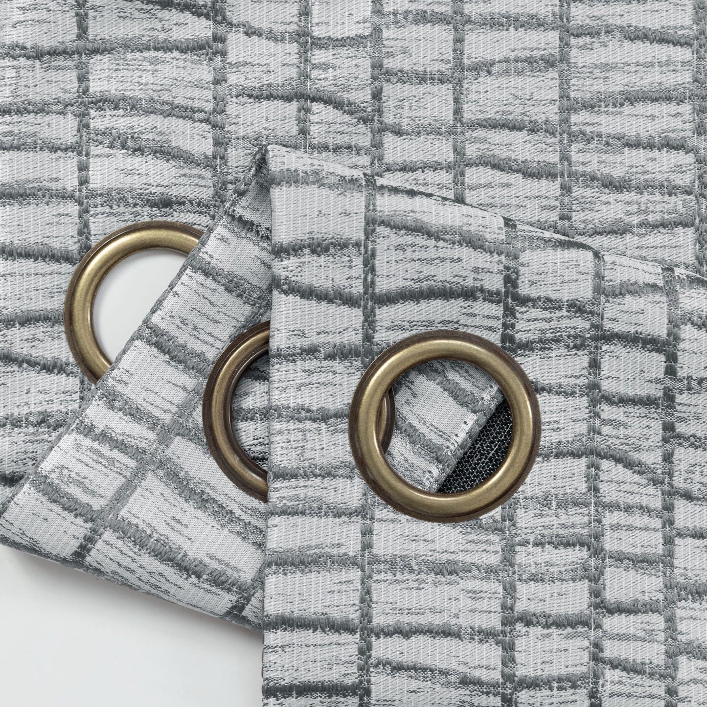 Grey and White Curtains 84 Inches Long for Living Room 50% Blackout Room Darkening Geometric Plaid Pattern Buffalo Check Modern Farmhouse Curtains for Bedroom 84 Inch Length 2 Panels Set Light Gray