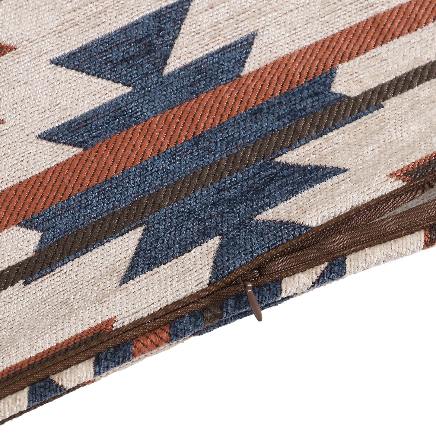 Paseo Road Tasha Polizzi Mariella Western Bedding, 2 Piece Duvet Cover Set, Twin Size, Chenille Red Blue Brown Aztec Bedding Set, Southwestern Tribal Bedding with Pillow Sham