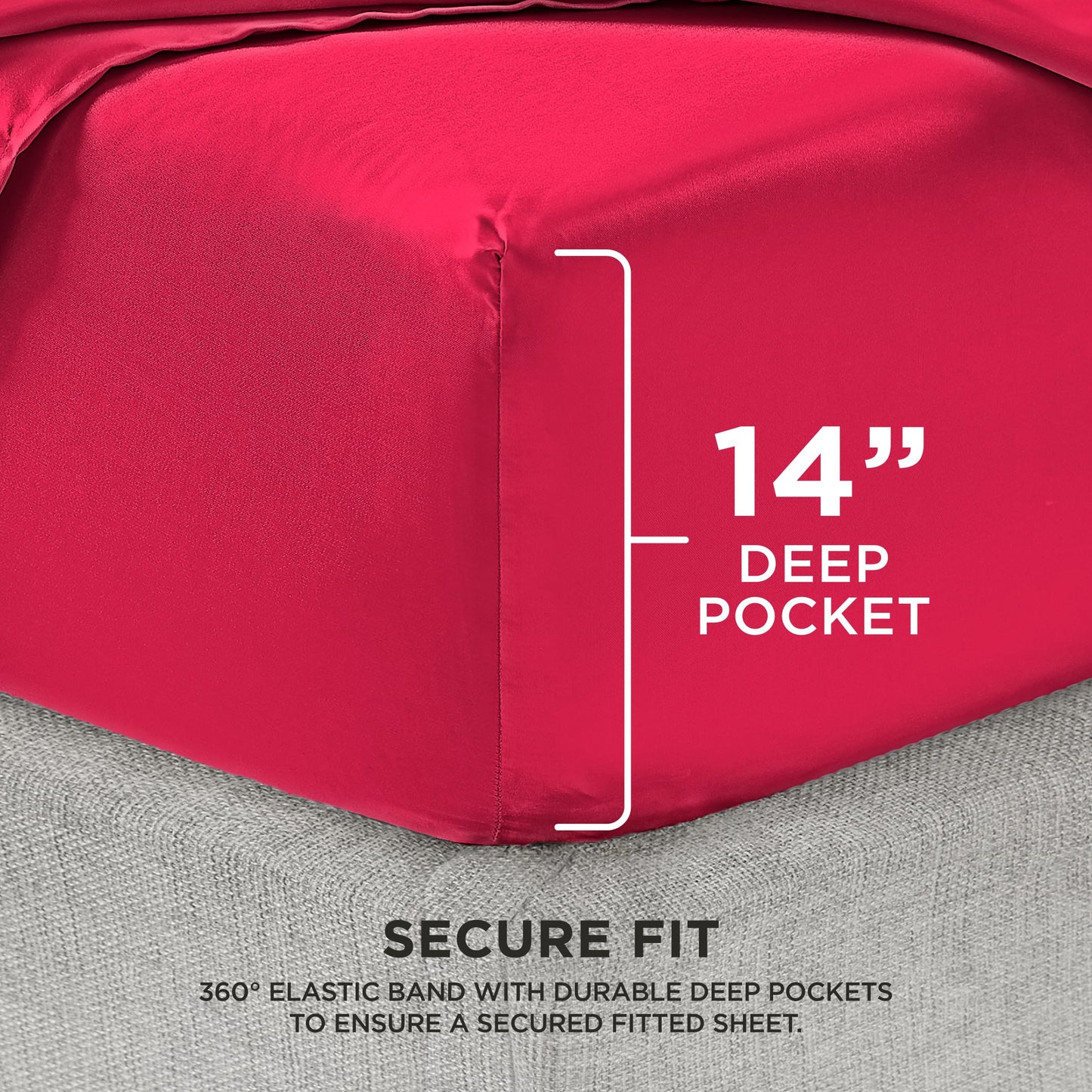 Juicy Couture Full Size Satin Bed Sheet Set, Deep Pocket Silky Full Sheet Set with 1 Fitted Sheet, 1 Flat Sheet, and 2 Pillow Case, Wrinkle Resistant and Anti Pilling Bed Sheets - Hot Pink