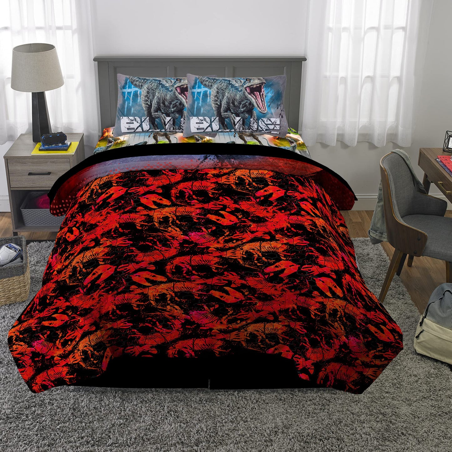 Franco Kids Bedding Super Soft Microfiber Comforter and Sheet Set, 5 Piece Full Size, Jurassic World