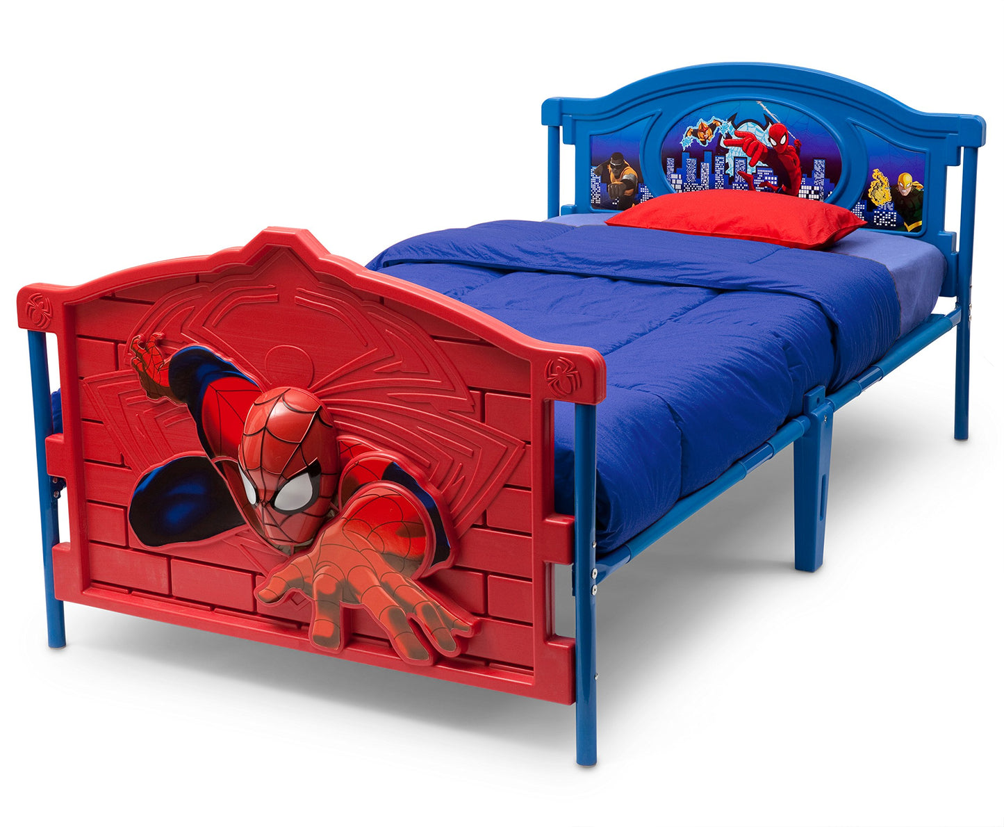 Marvel Spider Man Plastic 3D-Footboard Twin Bed by Delta Children