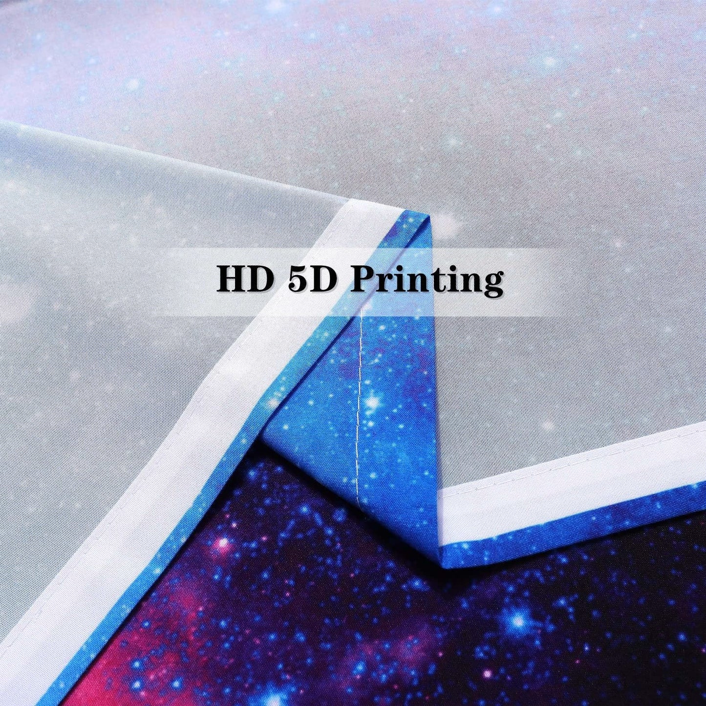 YUANZU Galaxy Curtains W42 x L63 Inch Outer Space Kids Space Purple Pink Blue Nebula Universe Starry Stars Rod Pocket Print Pattern Window Drapes for Boys Girls Teen Bedroom Playroom 2 Panels