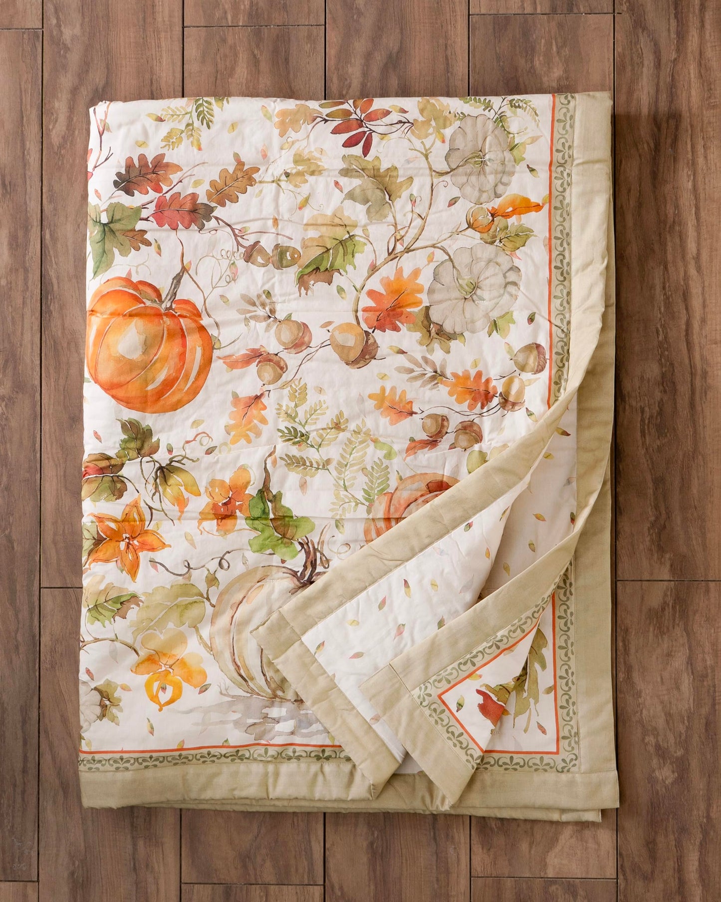 Maison d' Hermine Throw Blanket for Couch Lightweight Soft Warm Breathable Cotton Throw Blankets for Bed Girls Boys Women Men Gifts Sofa Living Room Spring Summer (Pumpkin Passion, 60" X 80")
