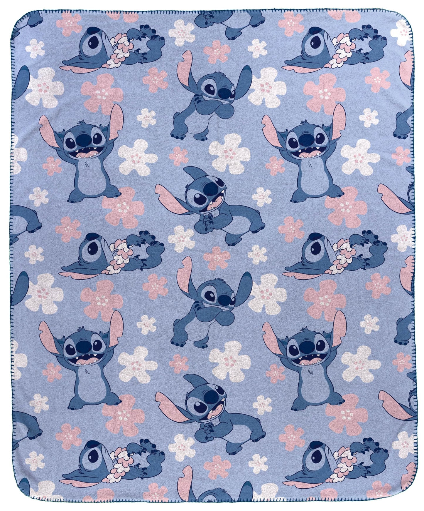 Jay Franco Kids Plush Throw Blanket – Soft & Cozy Fleece Throw for Bedroom & Couch Décor, Official Licensed Product, Blue - Lilo and Stitch, 40x50 - Travel Blanket