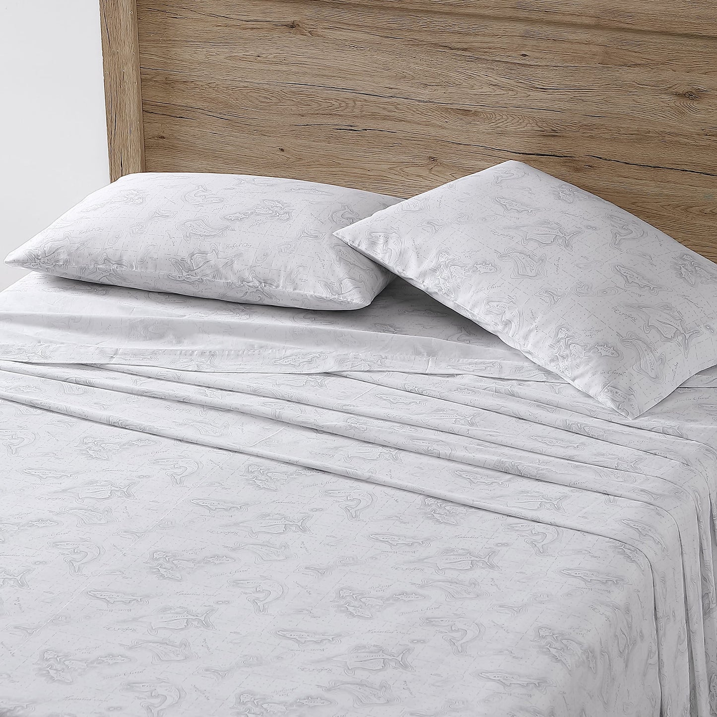 Eddie Bauer - Twin Sheet Set, Cotton Percale Bed Sheets, Crisp & Cool, Ideal Dorm Essentials (Fish ATOL, Twin)