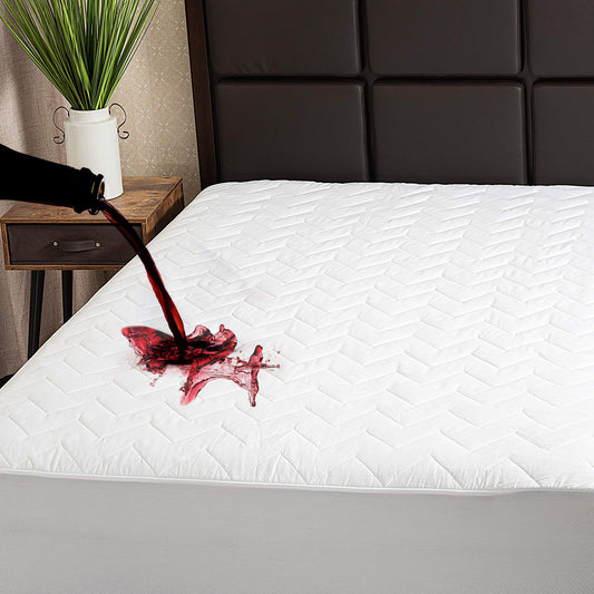 Waterguard Quilted Cotton Mattress Pad - Full XL Size - Soft, Comfortable, and Fluffy Mattress Pad - Waterproof Mattress Protector Stretched 13" for Snug Fit on Regular Sized Mattress