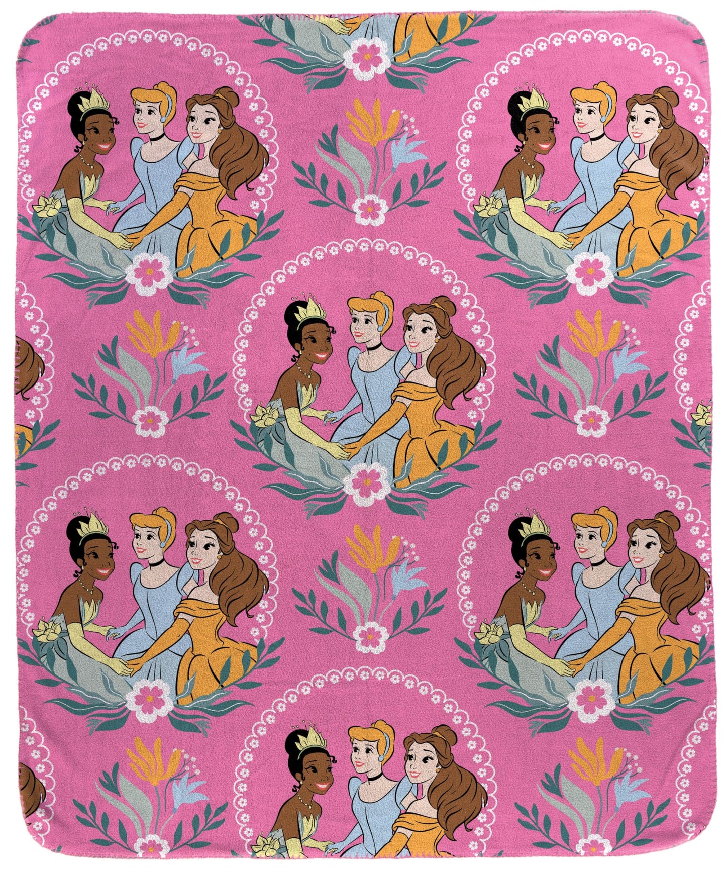 Jay Franco Kids Plush Throw Blanket – Soft & Cozy Fleece Throw for Bedroom & Couch Décor, Official Licensed Product, Pink - Princess, 40x50 - Travel Blanket