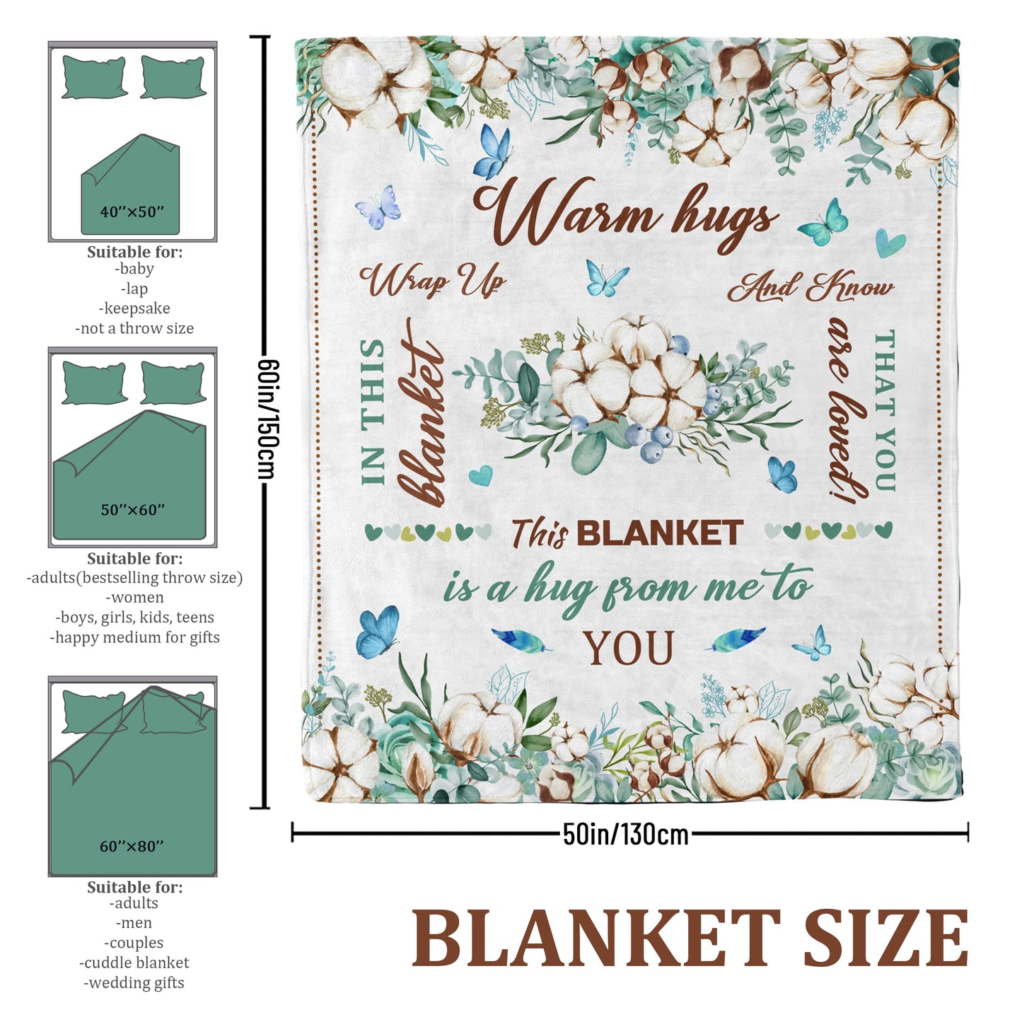 Lviliss Get Well Gifts for Women, Inspirational Gifts for Women, Sympathy Gift, Thinking of You Gifts, Birthday Gifts for Woman, Feel Better After Surgery, Healing Blanket Throw 50“x60”