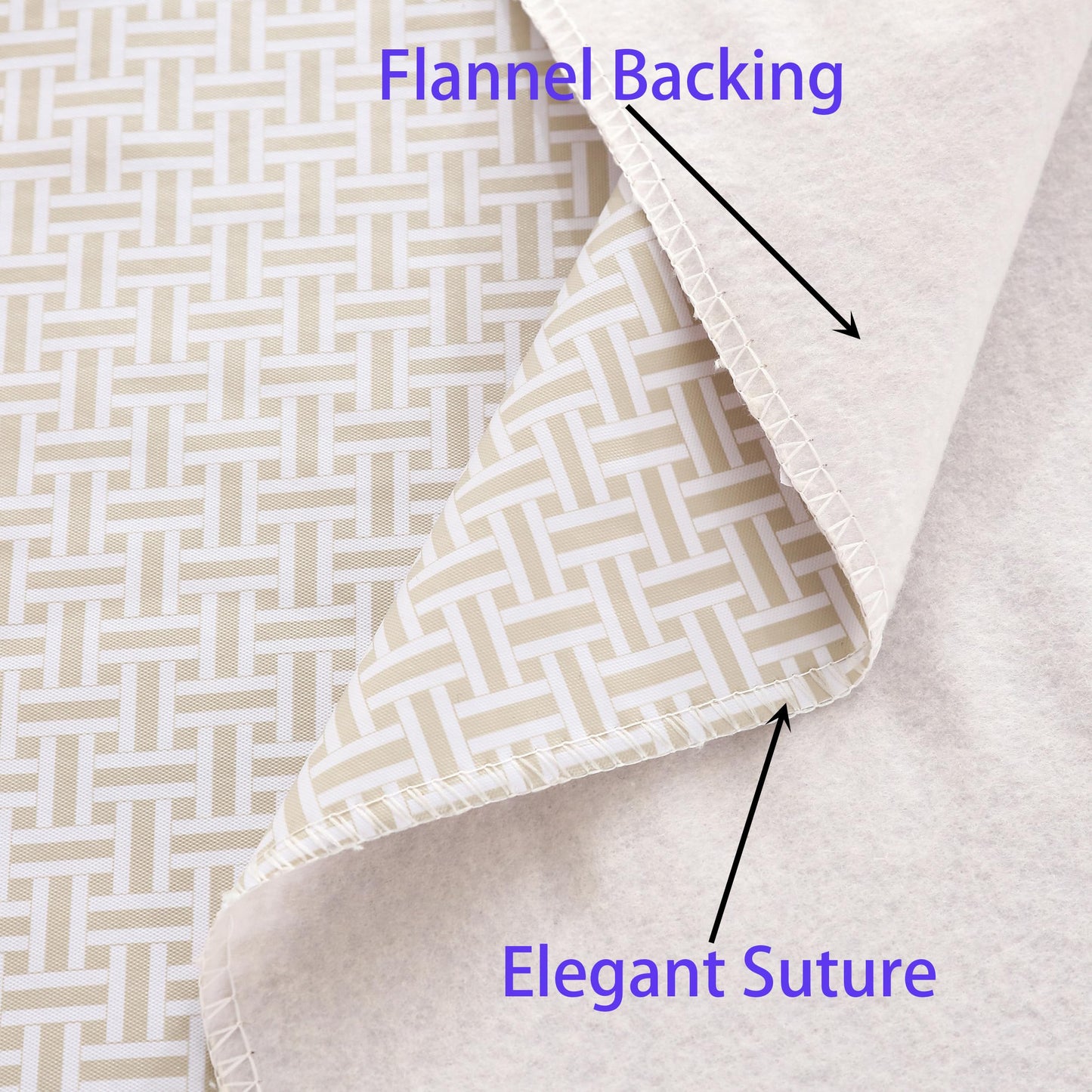 Walrus Heavy Duty Vinyl Tablecloth with Flannel Backing Waterproof Oil-Proof Plastic Table Cloth Stain-Resistant Wipeable Rectangle or Square Table Cover for Indoor and Outdoor (Weaving, 54X54 Inch)