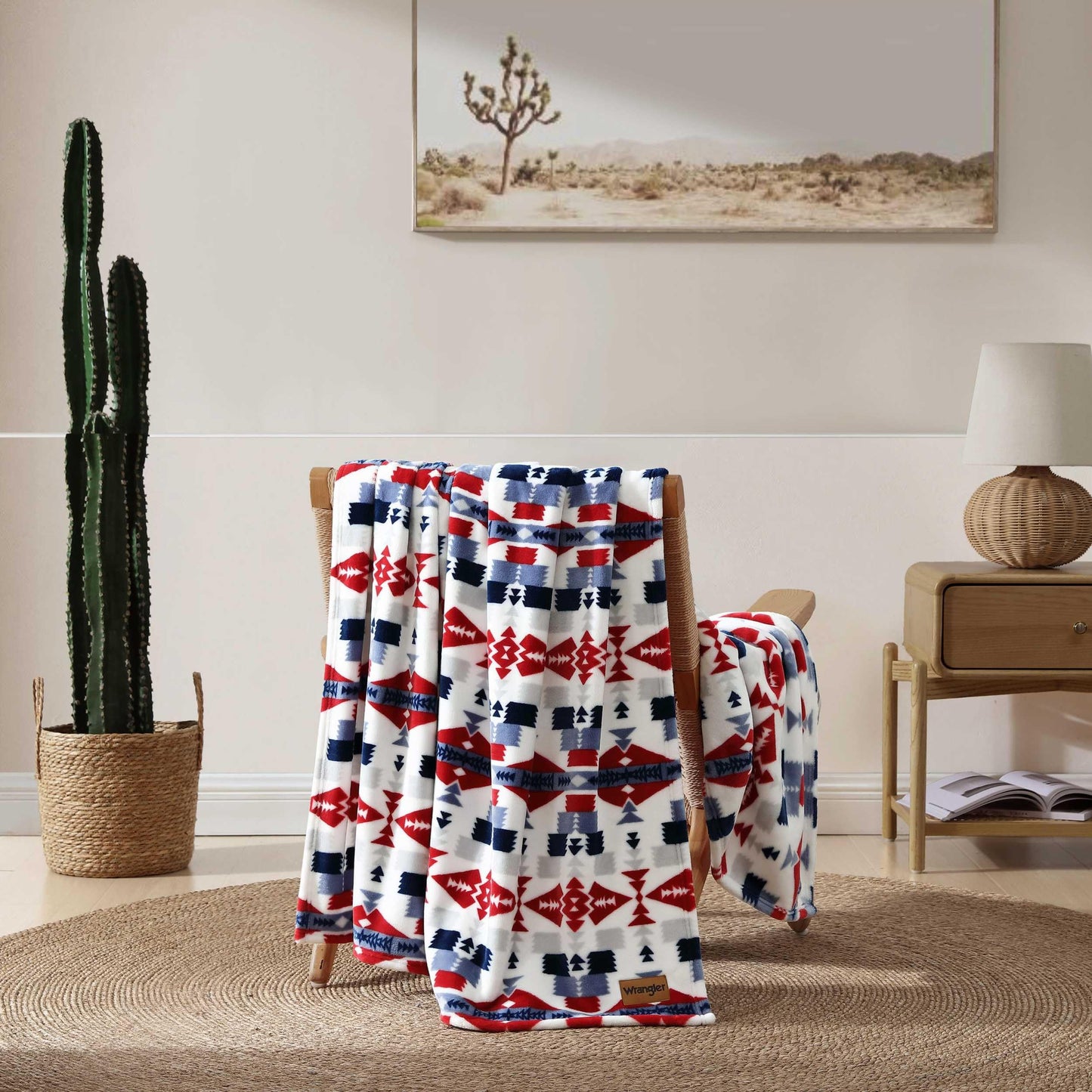 Wrangler - Blanket, Super Soft Plush Bedding, Yellowstone Inspired Throw Blanket for Couch or Bed (Nolan Blue, 50" x 70")