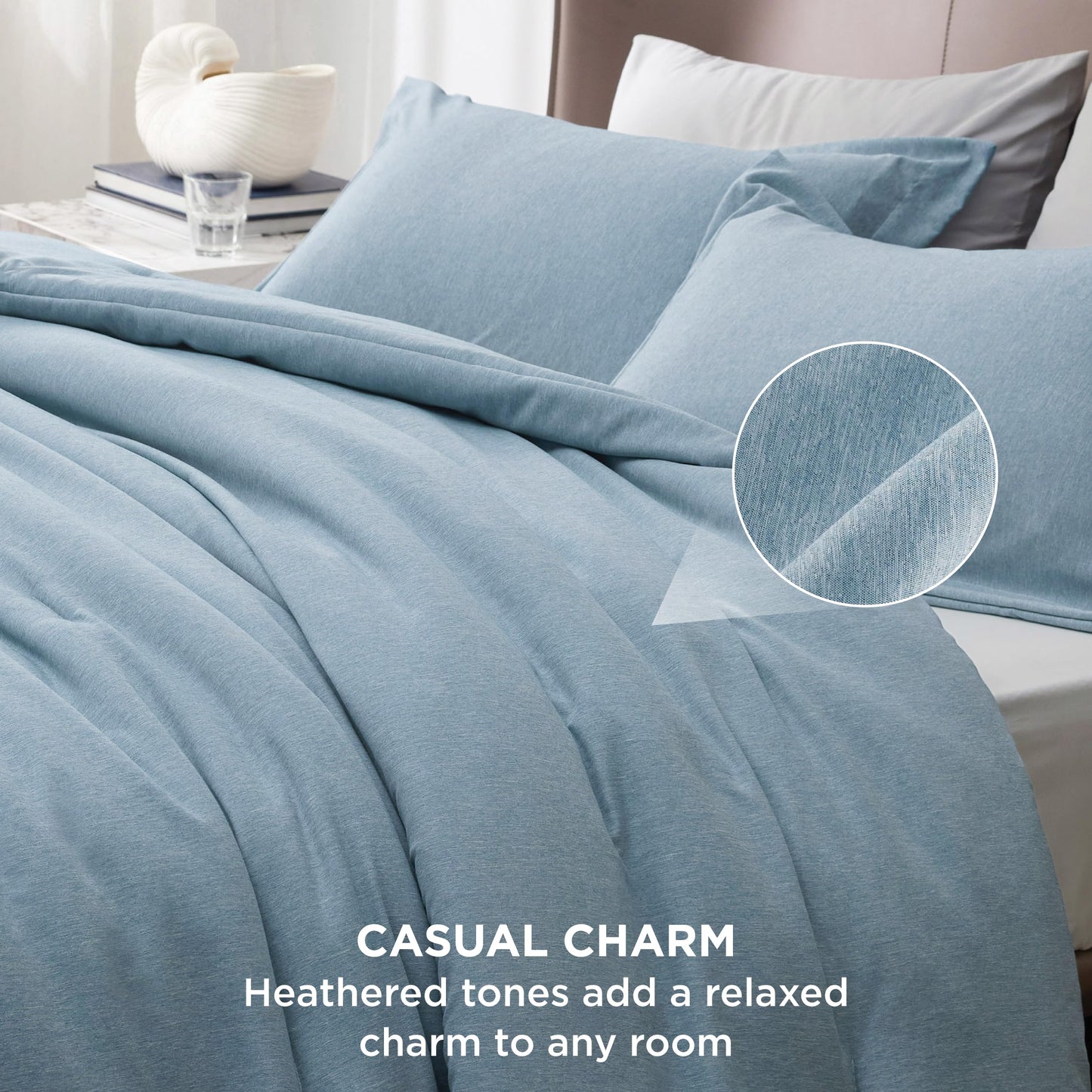 Bedsure California King Comforter Set - Storm Blue Soft Bedding for All Seasons, Cationic Dyed Bed Set, 3 Pieces, 1 California King Size Comforter (104"x96") and 2 Pillow Shams (20"x36"+2")
