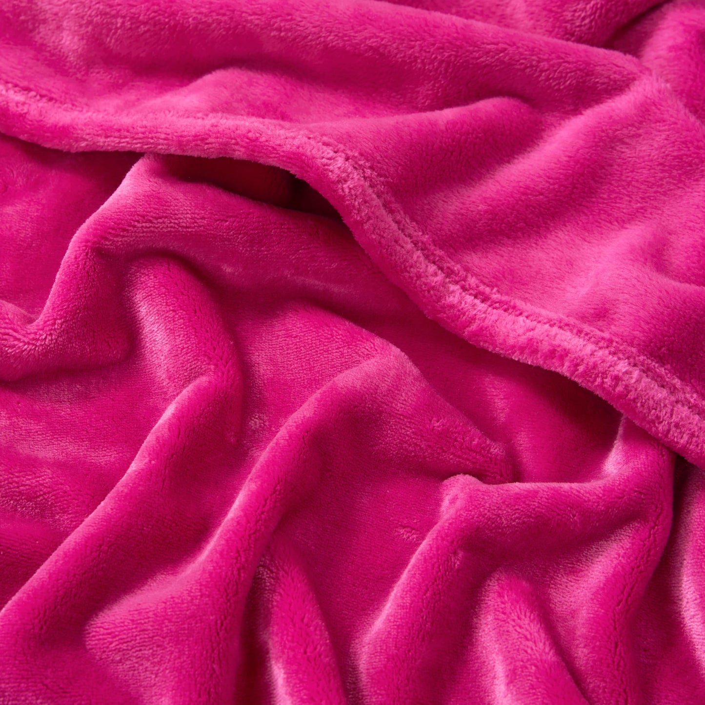 The Sheet Lab Solid Plush 50"X70" Throw Blanket, Hot Pink - Plush Blanket for Ultimate Comfort and Cozy Warmth