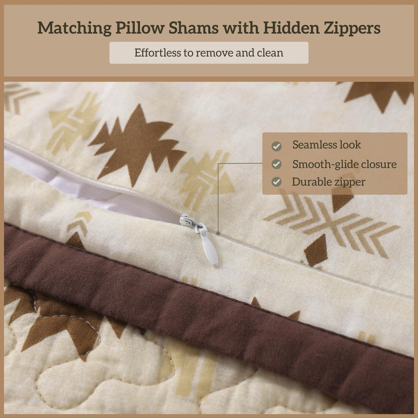 Paseo Road Dakota Queen Quilt Set, 3 Piece Rustic Western Bedding Set with Pillow Sham, Lightweight Reversible Cotton Quilt with Southwestern Aztec Pattern, Soft Breathable Cozy Boho Bedding