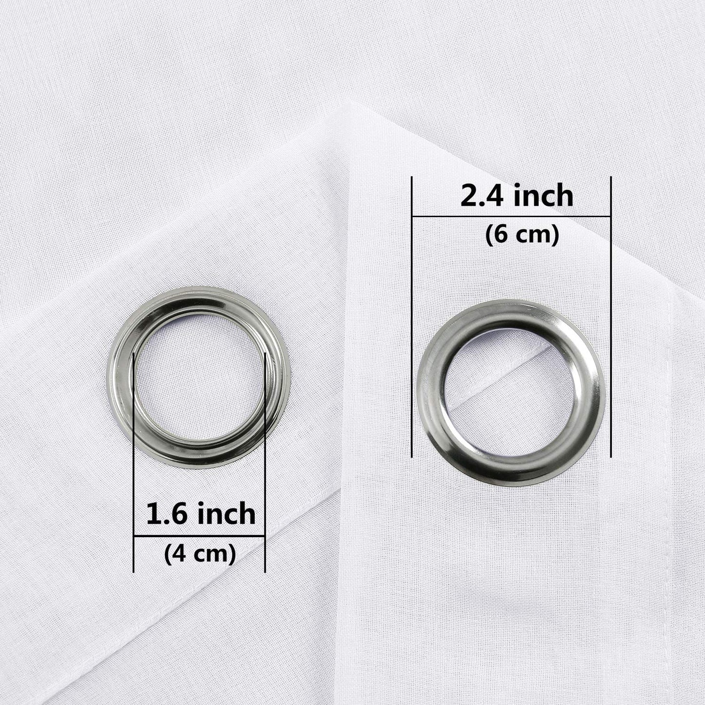 DWCN White Sheer Curtains Linen Look Semi Transparent Voile Grommet White Curtains for Living Dining Room Drapes 52 x 84 Inch Long, Set of 2 Panels
