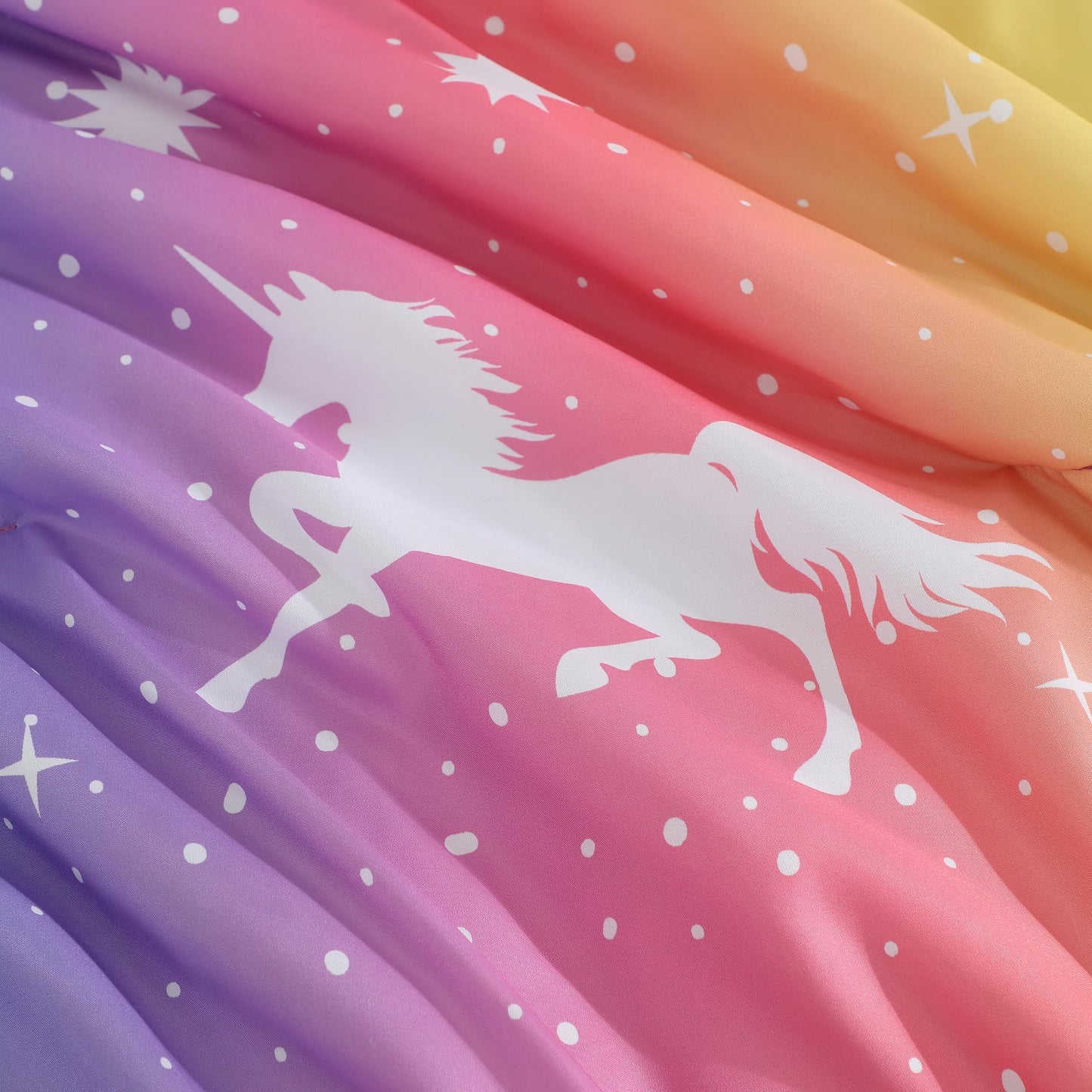 Kaleido Space Twin Comforter Set for Girls, Kids - 5 Pieces Rainbow Unicorn Patterns Twin Bedding Sets for Girls Teen, Soft Cozy Bed in A Bag with Sheets
