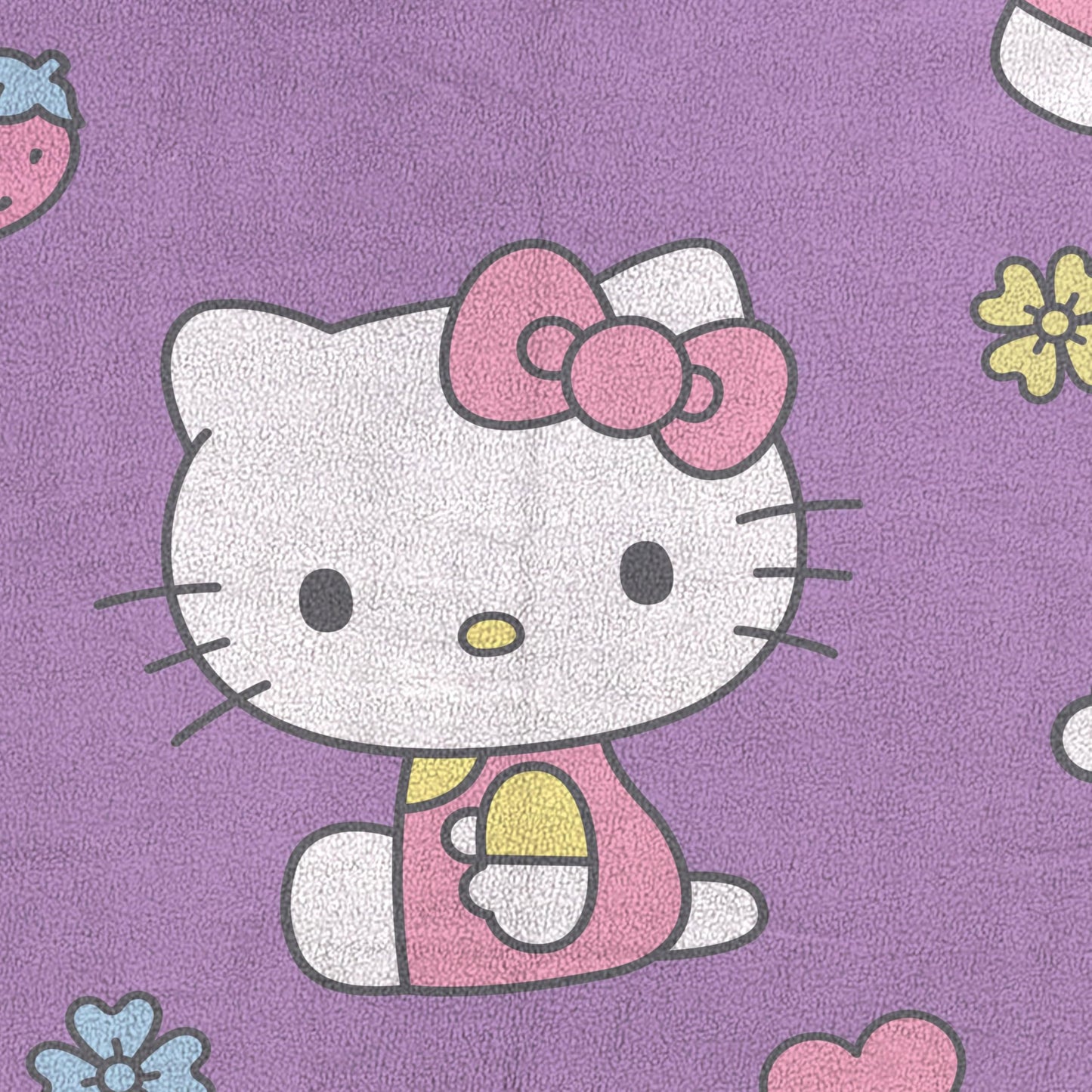 Jay Franco Plush Throw Blanket – Soft & Cozy Fleece Throw for Bedroom & Couch Décor, Official Licensed Product, Purple - Hello Kitty, 40x50 - Travel Blanket